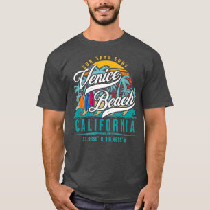 Retro Venice Beach California Sun Sand Surf Palm T-shirt