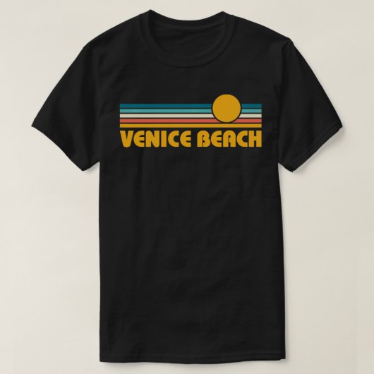 Retro Venice Beach California Sunset T-shirt (Design voorkant)