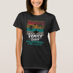 Retro Venice Beach Quote California Sun Sand Surf T-shirt