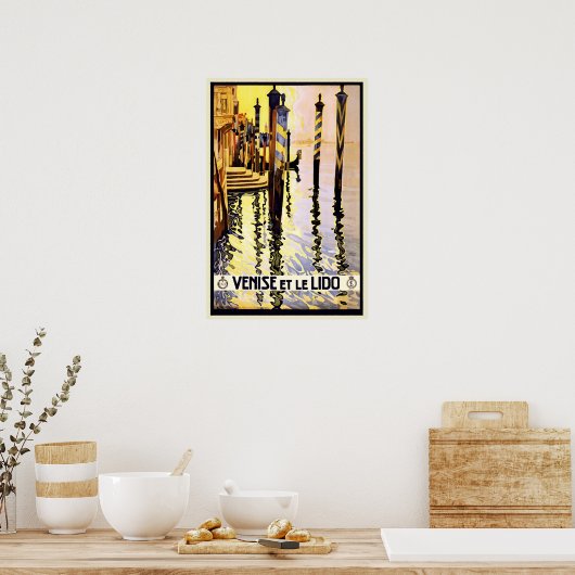  Retro Venice Italië Reisposter Poster (Keuken)