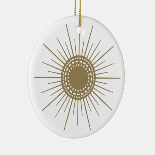 Retro Venkel Sunburst Keramische Cirkel Ornament (Rechts)