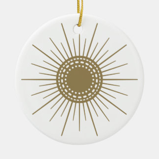 Retro Venkel Sunburst Keramische Cirkel Ornament