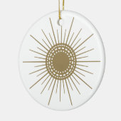 Retro Venkel Sunburst Keramische Cirkel Ornament (Links)
