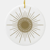 Retro Venkel Sunburst Keramische Cirkel Ornament (Achterkant)