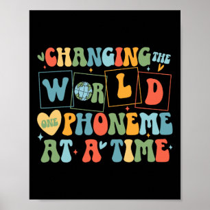Retro Veranderen van de Wereld Een Phoneme Op Een  Poster