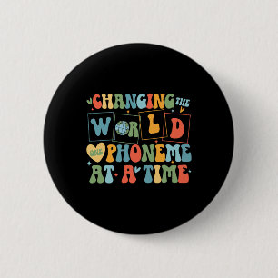 Retro Veranderen van de Wereld Een Phoneme Op Een Ronde Button 5,7 Cm