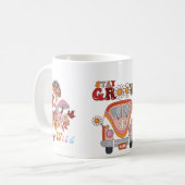 Retro verblijf Groovy Bloemen Stijlvol boho design Koffiemok (Voorkant links)