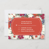 Retro Verbrand Oranje Herfst Bloem Bruiloft RSVP (Voorkant)