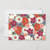 Retro Verbrand Oranje Herfst Bloem Bruiloft RSVP (Achterkant)
