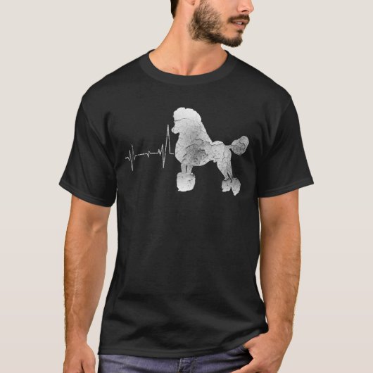  Retro Verdrukte hartslag Wieg Dog Gift T-shirt (Voorkant)