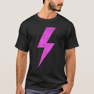 Retro Verdrukte voor- en achterzijde PINK-blikpane T-shirt