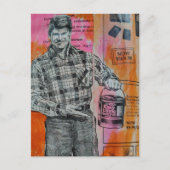 Retro verfman collage briefkaart (Voorkant)