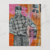 Retro verfman collage briefkaart (Voorkant)