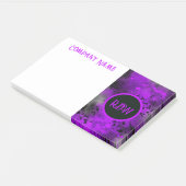 Retro verfspat-effect paars & zwart  post-it® notes (Schuin)