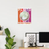 Retro vergeet nooit Pluto Funny Space Science Poster (Thuiskantoor)
