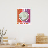 Retro vergeet nooit Pluto Funny Space Science Poster (Keuken)