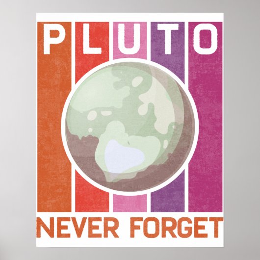 Retro vergeet nooit Pluto Funny Space Science Poster (Voorkant)