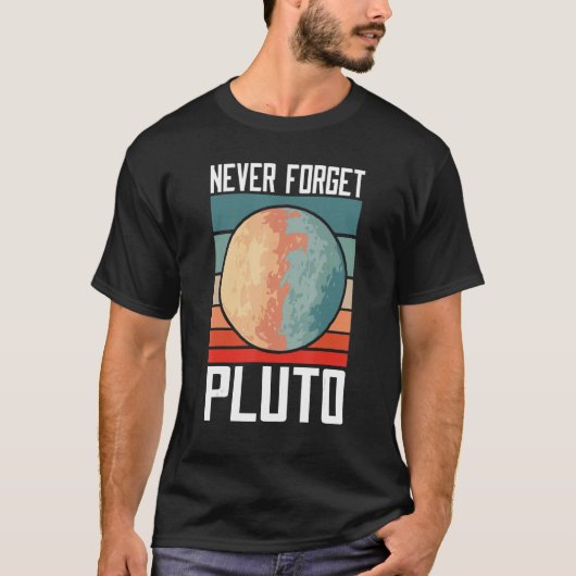 Retro Vergeet Pluto Pluto nooit vergeten T-shirt (Voorkant)