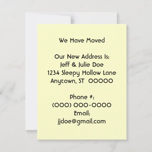 Retro verhuisd Aankondiging verhuizing (Achterkant)