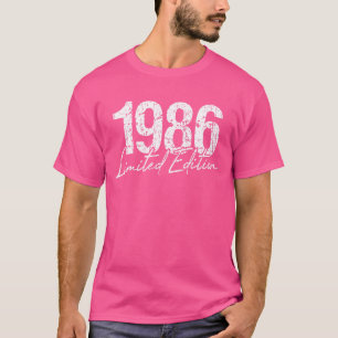 Retro Verjaardag 1986 Gebruikte Vintage T-shirt