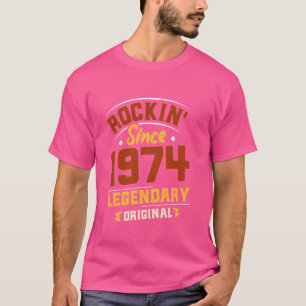 Retro Verjaardag 50 jaar Rockin' sinds 1974 Vintag T-shirt