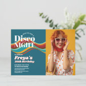 Retro Verjaardag 60s 70s 80s Disco  Foto Kaart (Staand voorkant)