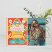 Retro Verjaardag 60s 70s 80s Muziek  Party Kaart (Staand voorkant)