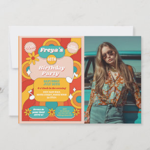 Retro Verjaardag 60s 70s 80s Muziek  Party Kaart