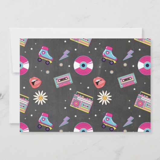 Retro Verjaardag 70s 80s 90s Disco Foto uitnodigin Kaart (Achterkant)