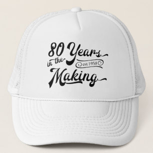 Retro verjaardag 80 jaar in de maak trucker pet