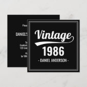 Retro Verjaardag Bash - Aangepast jaar Uitnodigen Kaart (Voorkant / Achterkant)