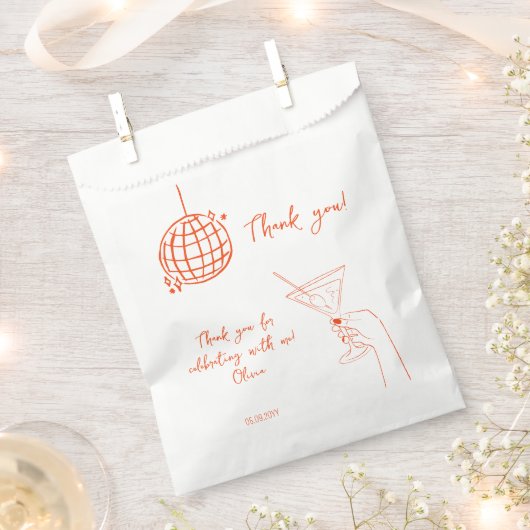Retro Verjaardag Disco Ball cocktail dank u gunst Bedankzakje (Geknipt)