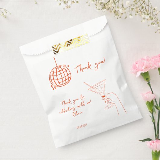 Retro Verjaardag Disco Ball cocktail dank u gunst Bedankzakje (Gezegeld)