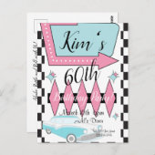 Retro verjaardag jaren 50, elke leeftijd, briefkaart (Voorkant / Achterkant)