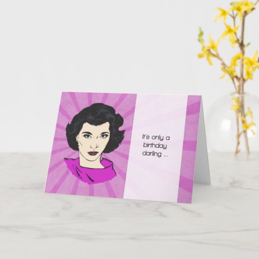 Retro Verjaardag Kaart met Grappig Ouder worden Me (Gele Bloem)