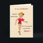 Retro Verjaardag Kaart voor Man<br><div class="desc">Retro /  verjaardagskaart voor man. Aan mijn man: Gelukkige verjaardag,  je zult altijd mijn favoriete beau zijn!</div>