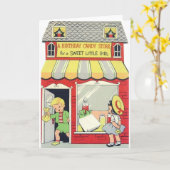 Retro Verjaardag Kaart voor Sweet Little Girl (Gele Bloem)