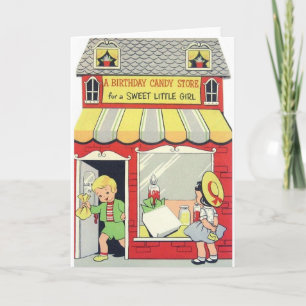 Retro Verjaardag Kaart voor Sweet Little Girl