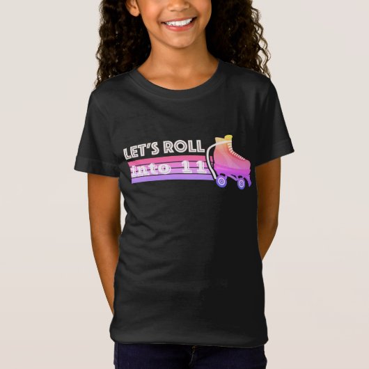 Retro Verjaardag Laten we Roll Schaatsen Party T-shirt (Voorkant)