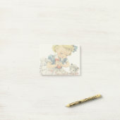 Retro Verjaardag Meisje Cake Kat Kinderen Kunstwer Post-it® Notes (Op bureau)