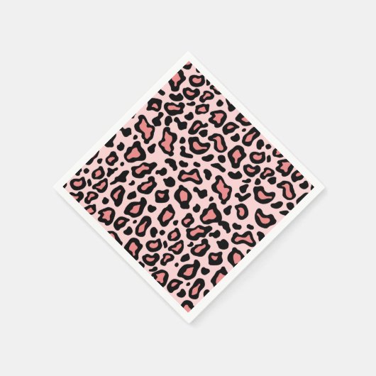 Retro  Verjaardag Roze Luipaard Party Servetten (Hoek)