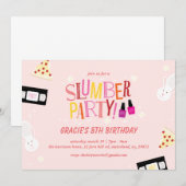 Retro Verjaardag Slumber Party Kaart (Voorkant / Achterkant)