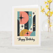 Retro Verjaardag Ster-explosie Kaart (Gele Bloem)