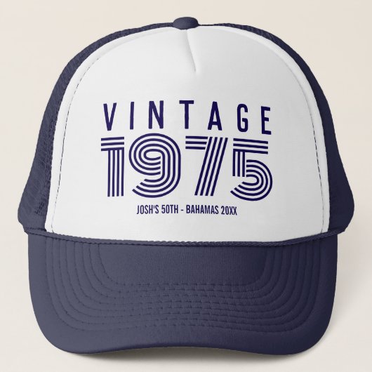 Retro Verjaardag Trucker Hoed Pet (Voorkant)