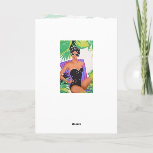 Retro Verjaardag van de Partij van het Strand van Kaart (Achterkant)