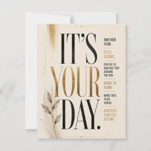 Retro verjaardag vet editorial typografie stijl RSVP kaartje