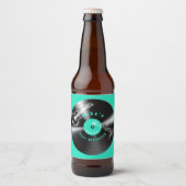 Retro Verjaardag Vinyl Record Rock Music Gitaar Bier Etiket (Voorkant)