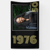 Retro verjaardagsbanner 1976 foto spandoek (Verticaal)