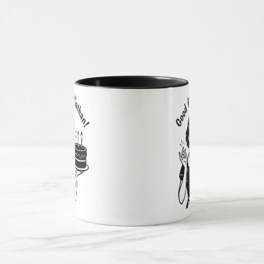 Retro verjaardagscadeau cadeau mok (Midden)