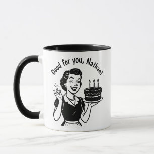 Retro verjaardagscadeau cadeau mok